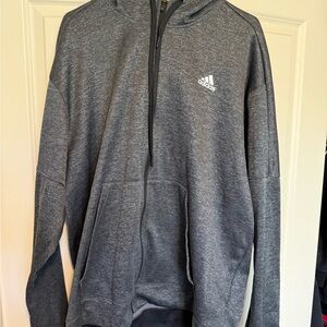 Adidas Charcoal Zip-Up Hoodie